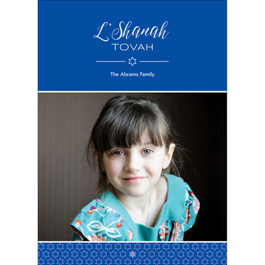 Blue L'Shanah Tovah Photo Jewish New Year Cards